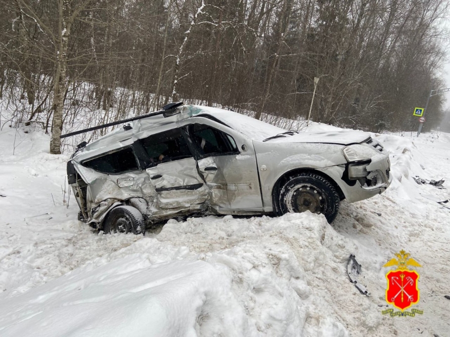 Полиция опубликовала фото с места смертельной аварии в Ленобласти